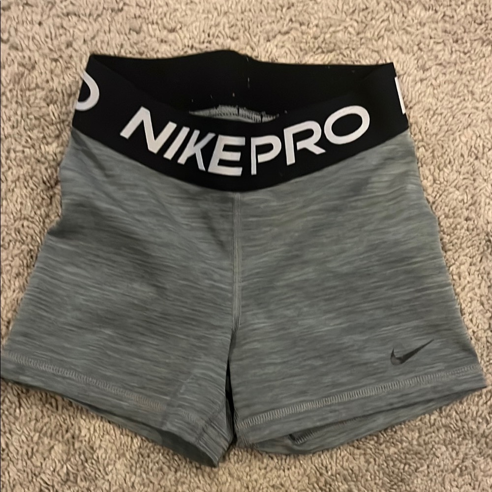 Nike Gray and Black Bike Shorts with Compression Fit